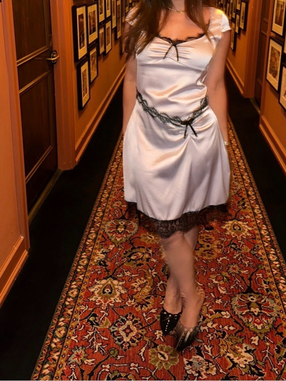 Dress with Black Lace Accents orseund iris darling dress inspired
